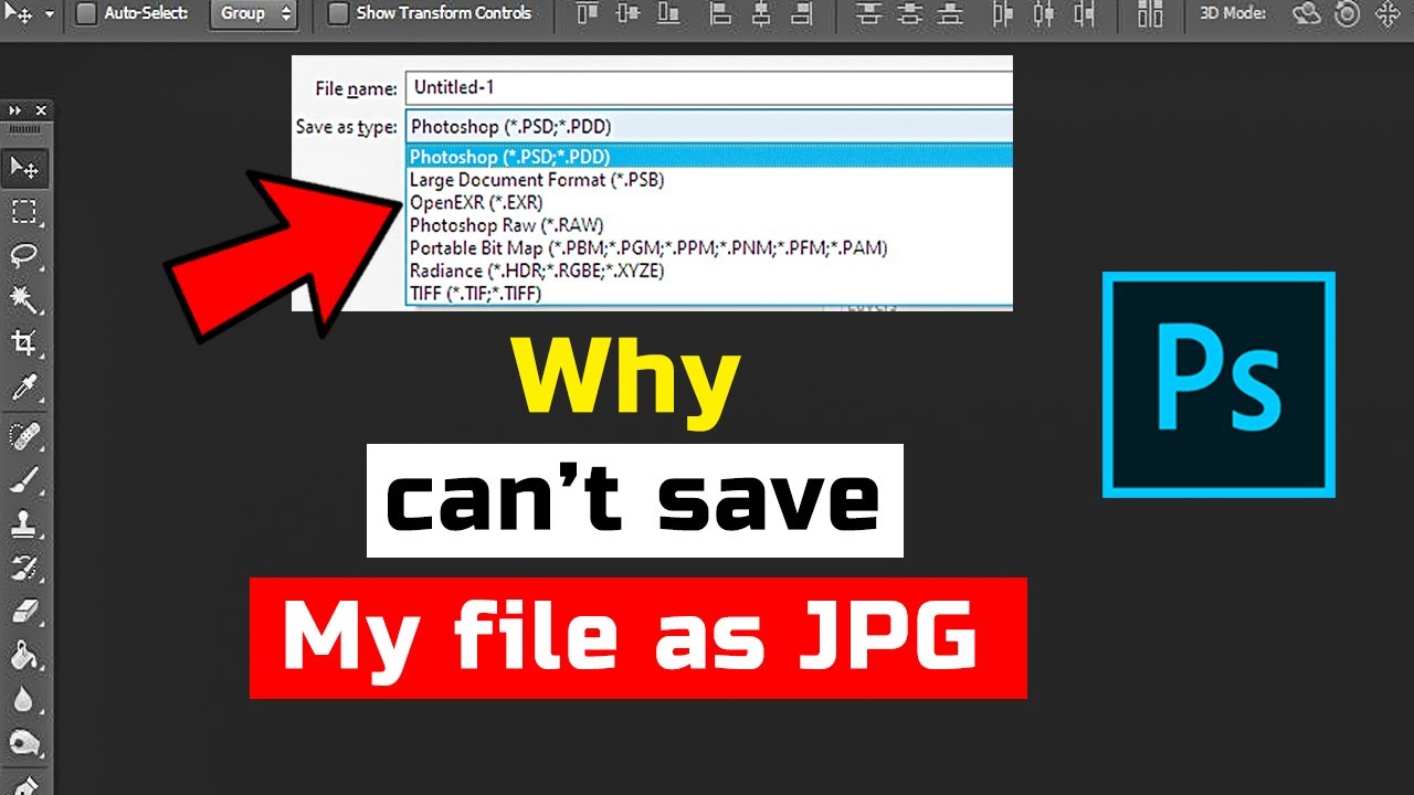 JPG /JPEG  File format Not showing in  Photoshop | JPG Extension Save Problem Solved 🔥🔥