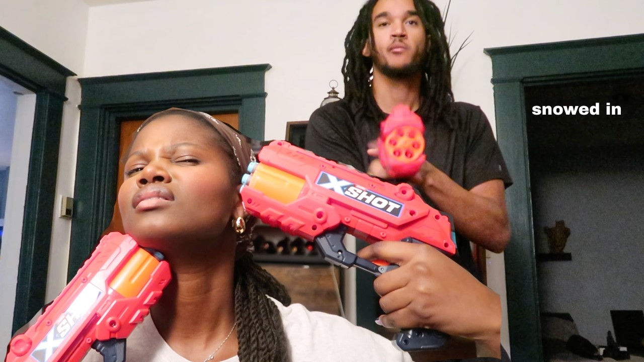 surprise trip failed + snowed In , nerf battle, painting each other