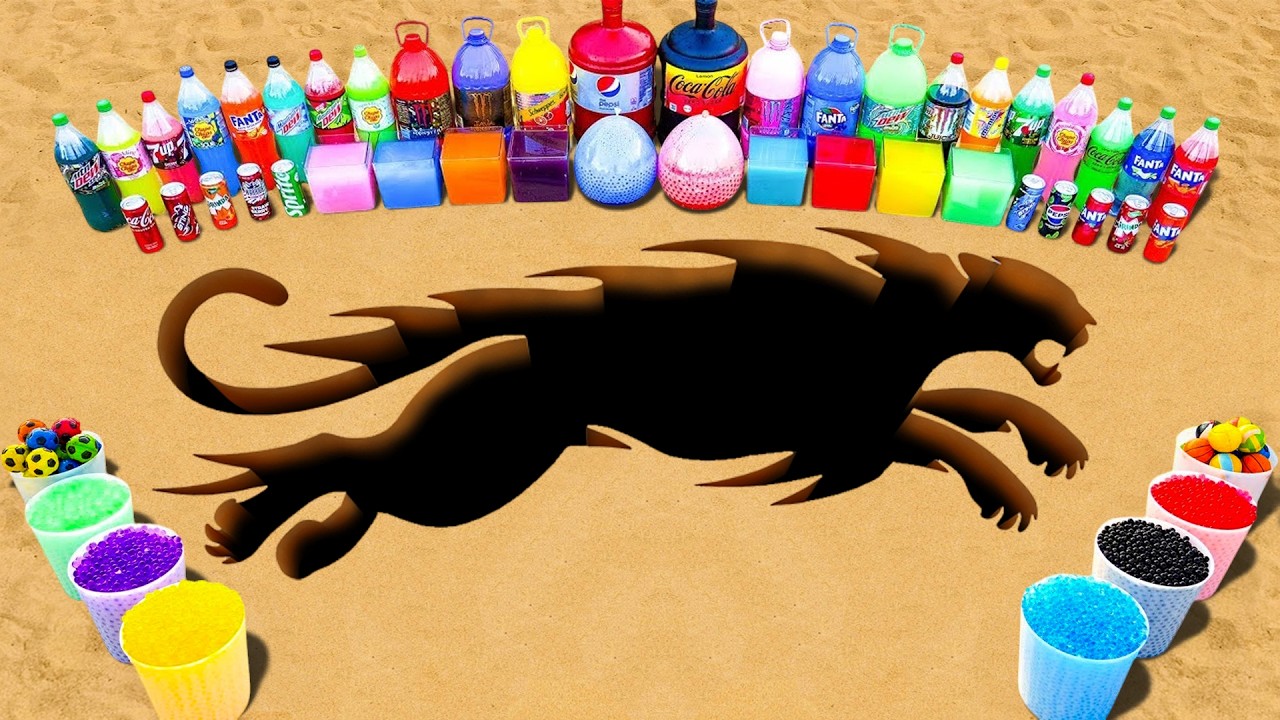 Big Toothpaste Eruption from Giant a Leopard, Orbeez, Popular Sodas, Mirinda, Coca Cola vs Mentos