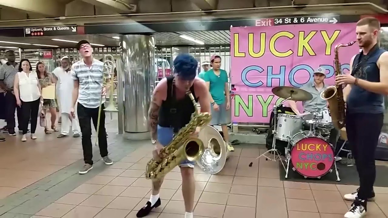 Lucky Chops random street performance at subway
