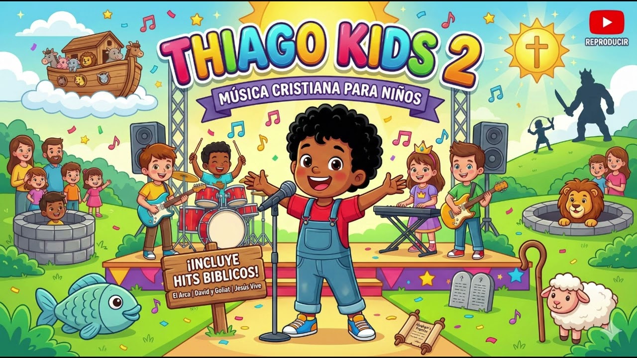 THIAGO KIDS 2: Canciones Infantiles Cristianas Musica 🎶  Historias Bíblicas  en Canciones 🎶