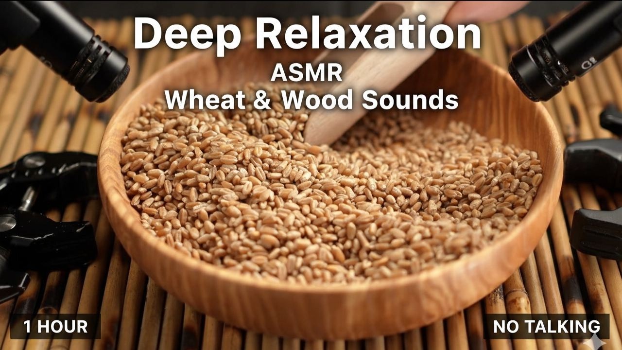 Wheat ASMR for Sleep – 1 Hour No Talking | Wooden Bowl Sounds & Deep Relaxation