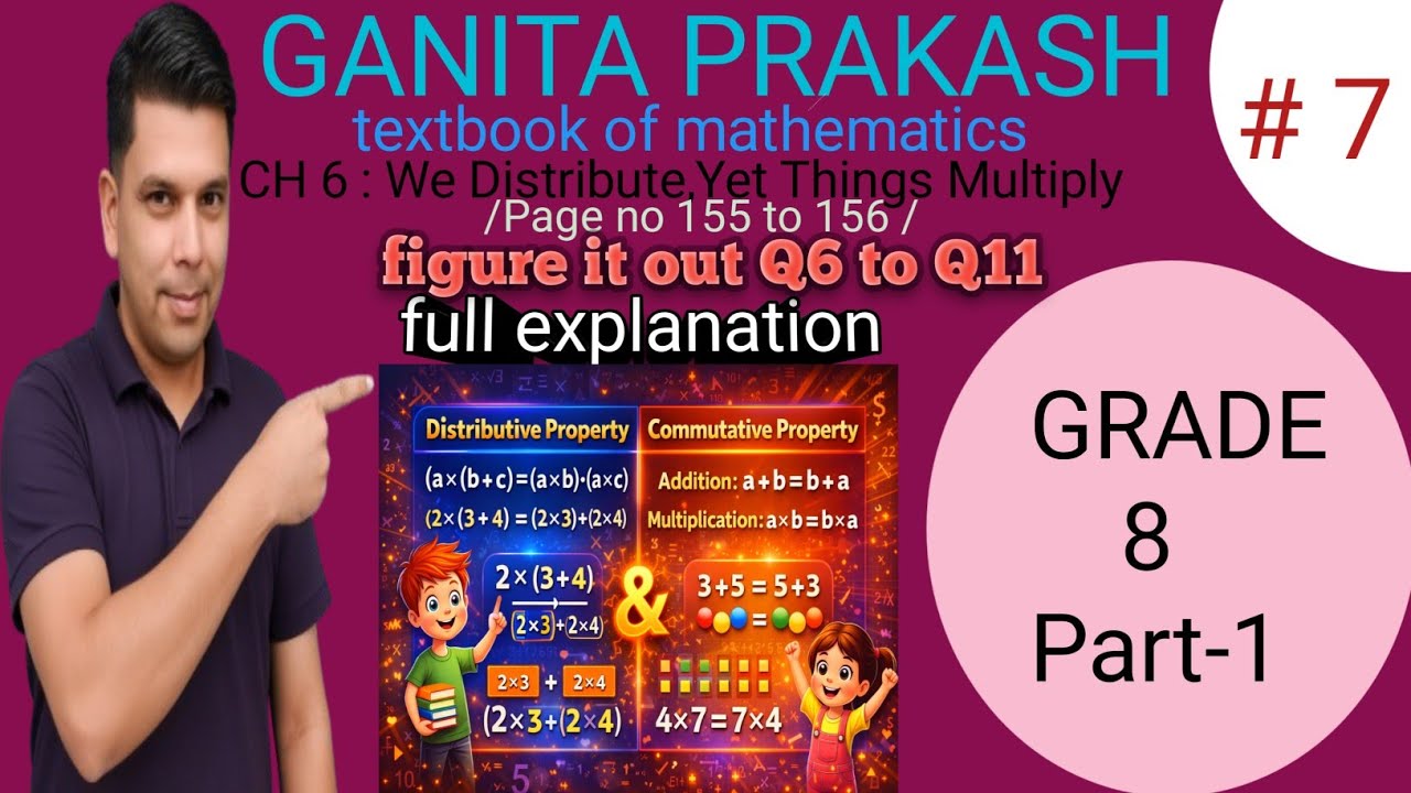 Ganita prakash Grade 8 Maths  Ch 6: we distribute yet things multiply |pg 155-156| Full Explanation
