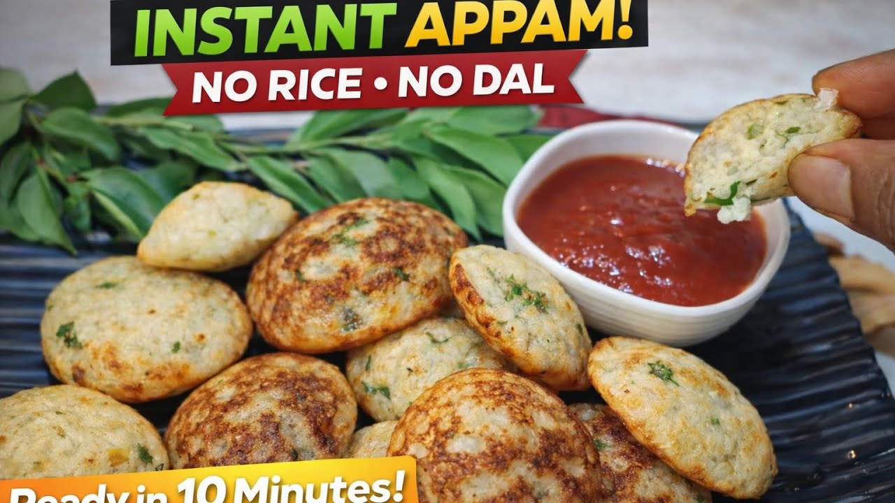 Na Chawal Na Dal… Phir Bhi Soft Appam 😍 | 10 Minutes Instant Recipe