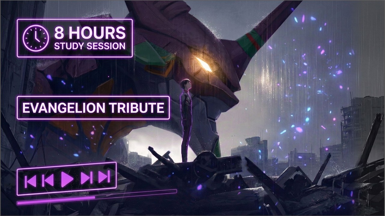 Evangelion Lofi [8 Hours Study Session] - Deep Focus, Chill Anime Music #AstraBit #study #animelofi