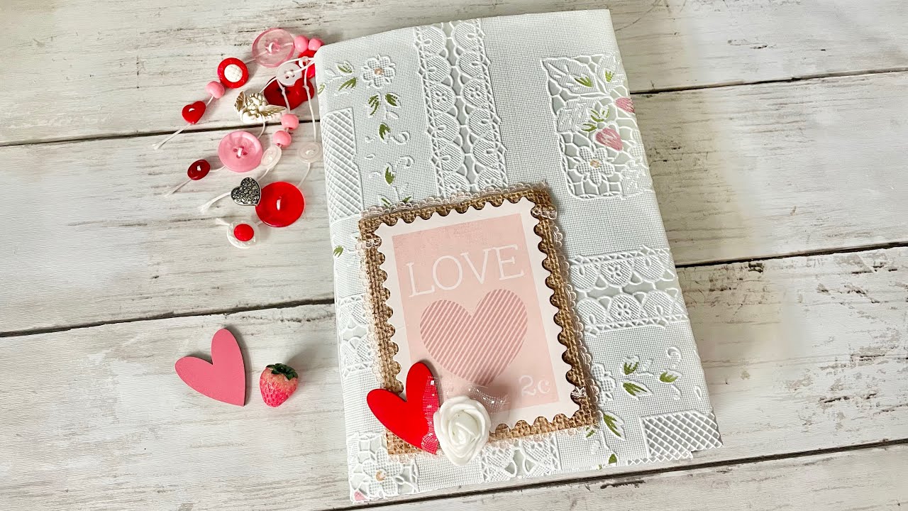 I Made This Journal Out of a Tablecloth! (Valentines Junk Journal Flip Through)