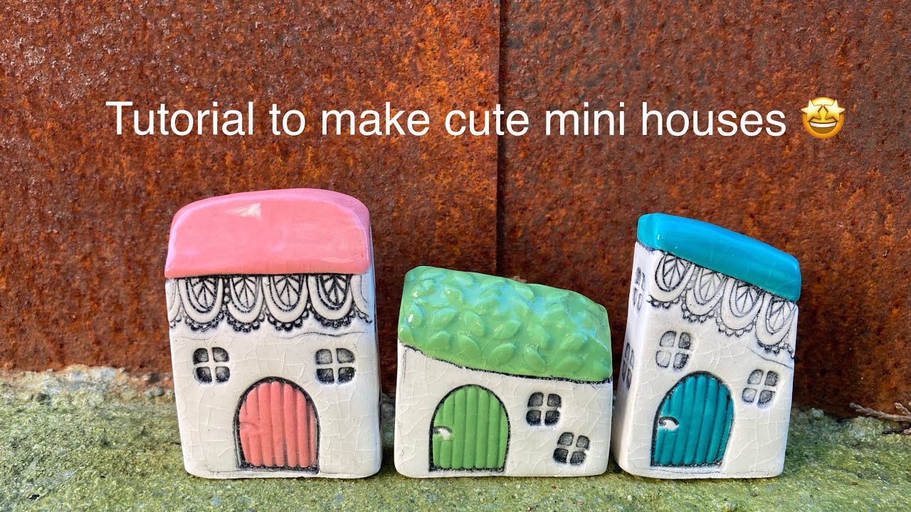 CUTE - How to make Adorable Mini Houses with clay - easy tutorial, beginner friendly 🤩🏠🤩