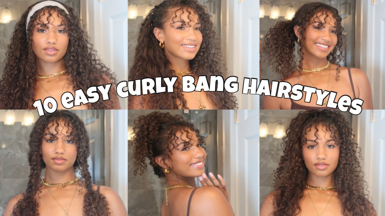 10 EASY CURLY BANG HAIRSTYLES | ON 3a/b HAIR
