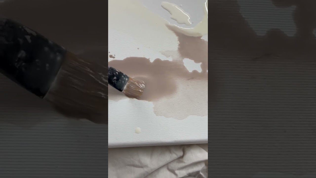 Modern painting neutral colors pouring paint waterpaint process art instagram mary Wicijowska