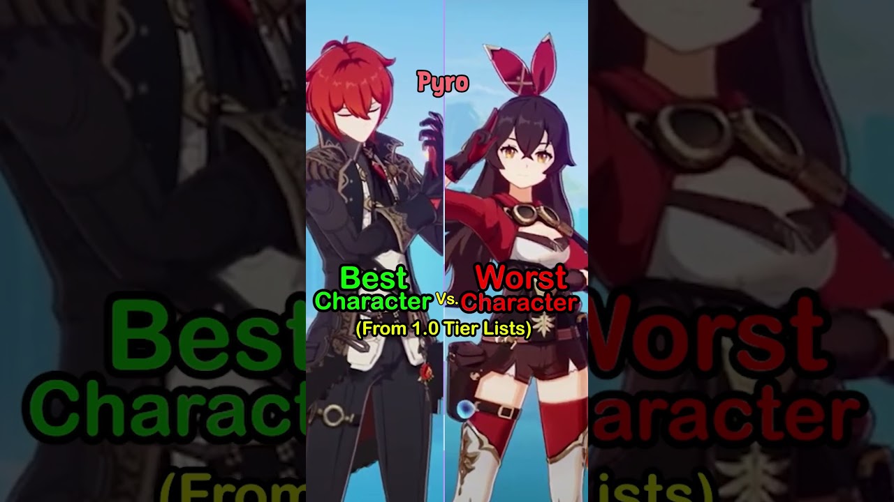 Best Vs Worst Characters From Each Element! (According to 1.0 Tier Lists) #genshinimpact #shorts