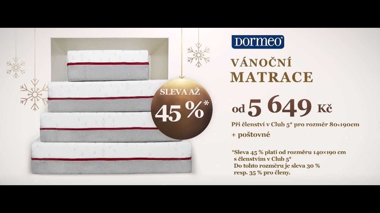Dormeo Vánoční matrace se slevou až -45%