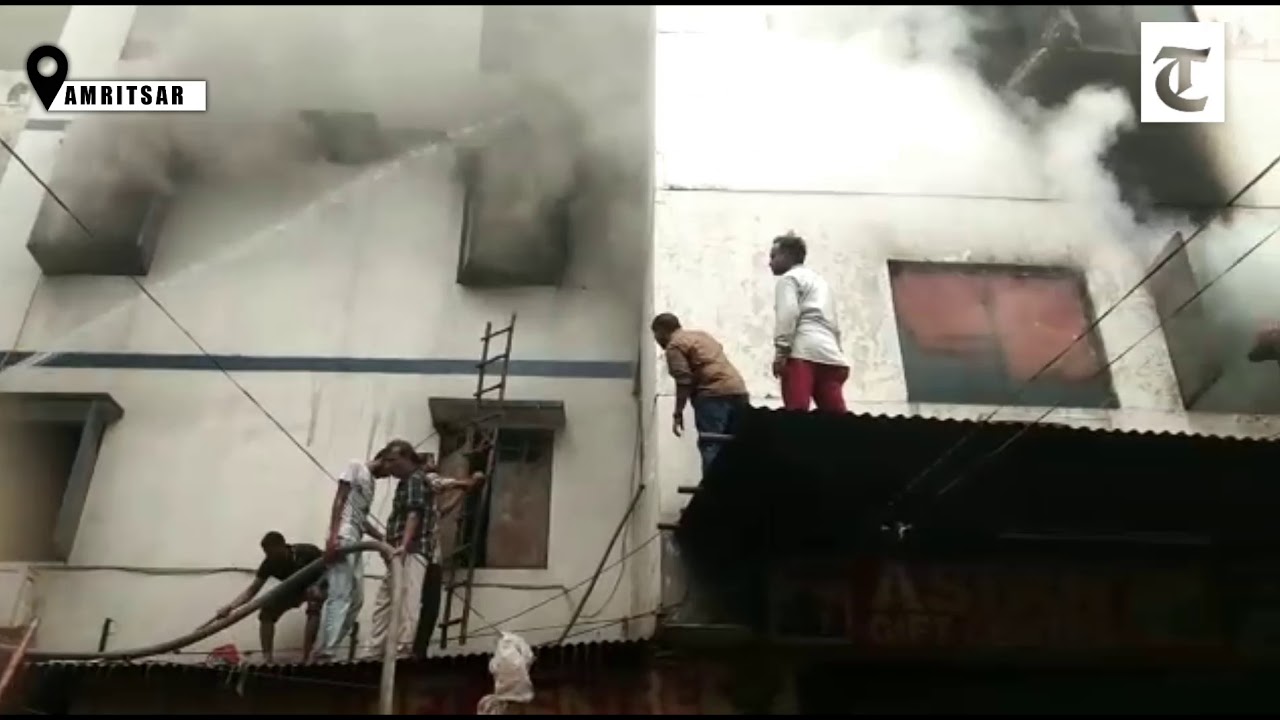 Fire in a gift shop at IDH market in Amritsar on Saturday