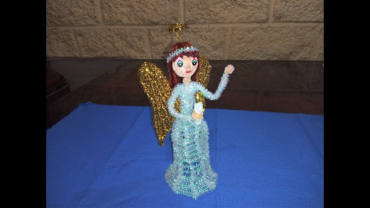 Ángel navideño manualidades con limpiapipas/ pipe cleaner