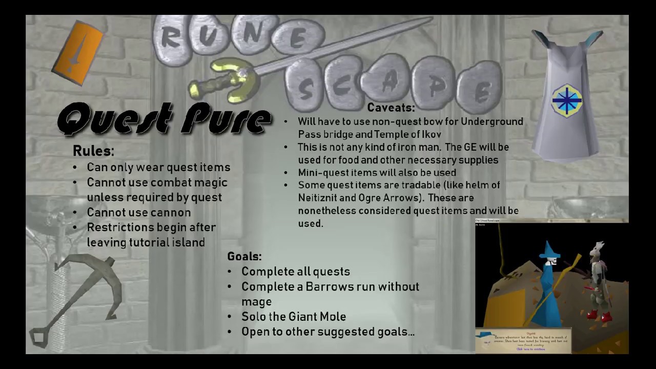 Introducing: The OSRS Quest Pure! Runescape Quest-Only Account
