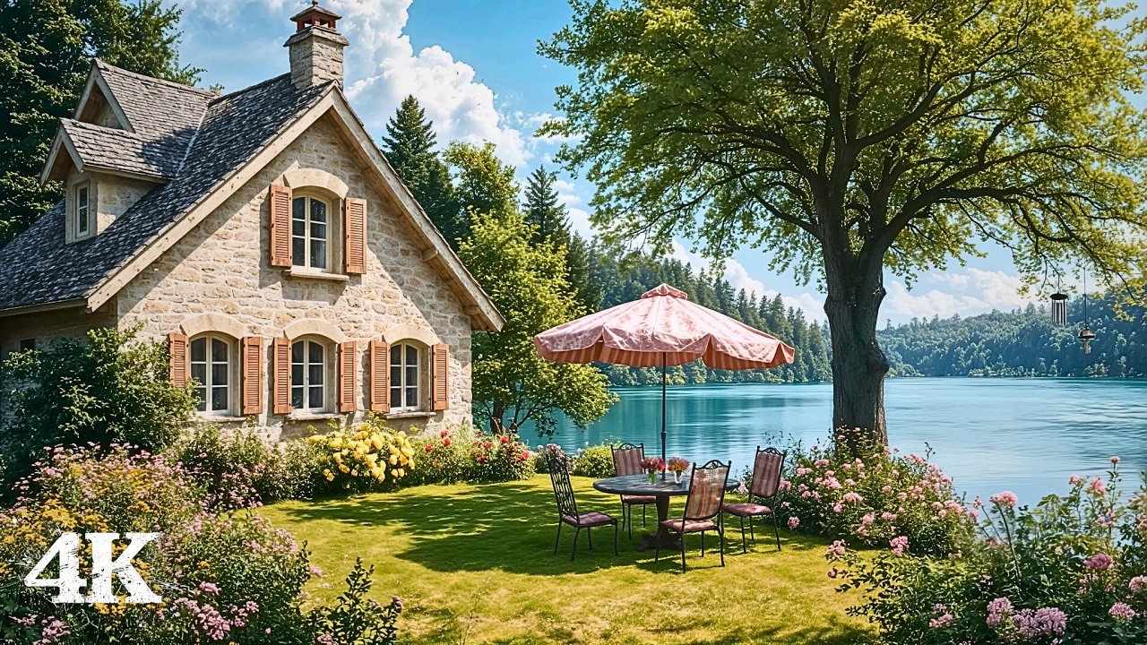 Secret Lake House Garden | Wash Away Every Worry with Wind Chimes, Waves & Birds