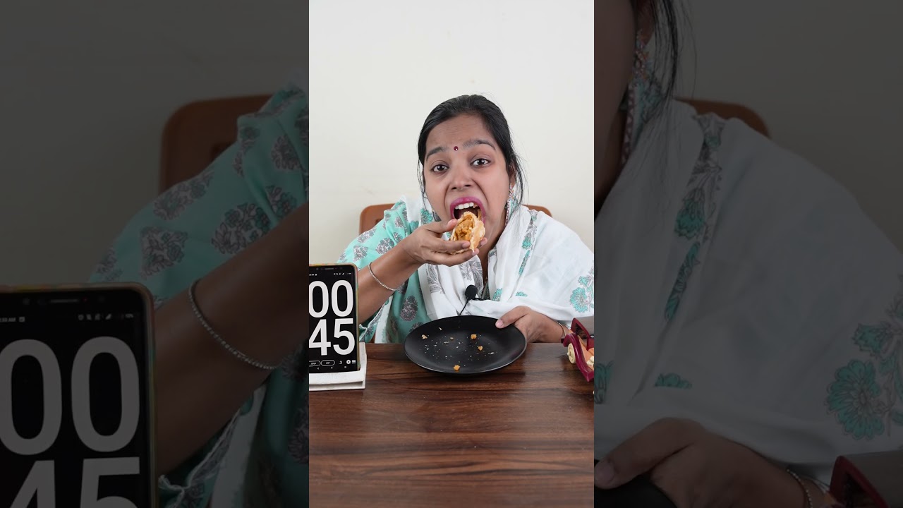 100 SECOND SAMOSA Eating Challenge | SAMOSA CHALLENGE #shorts #ytshorts #ashortaday #minkutinku