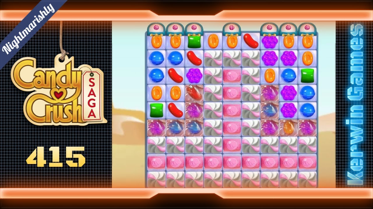 Candy Crush Saga Level 415 - Nightmarishly Hard Level - No Boosters (New Version)