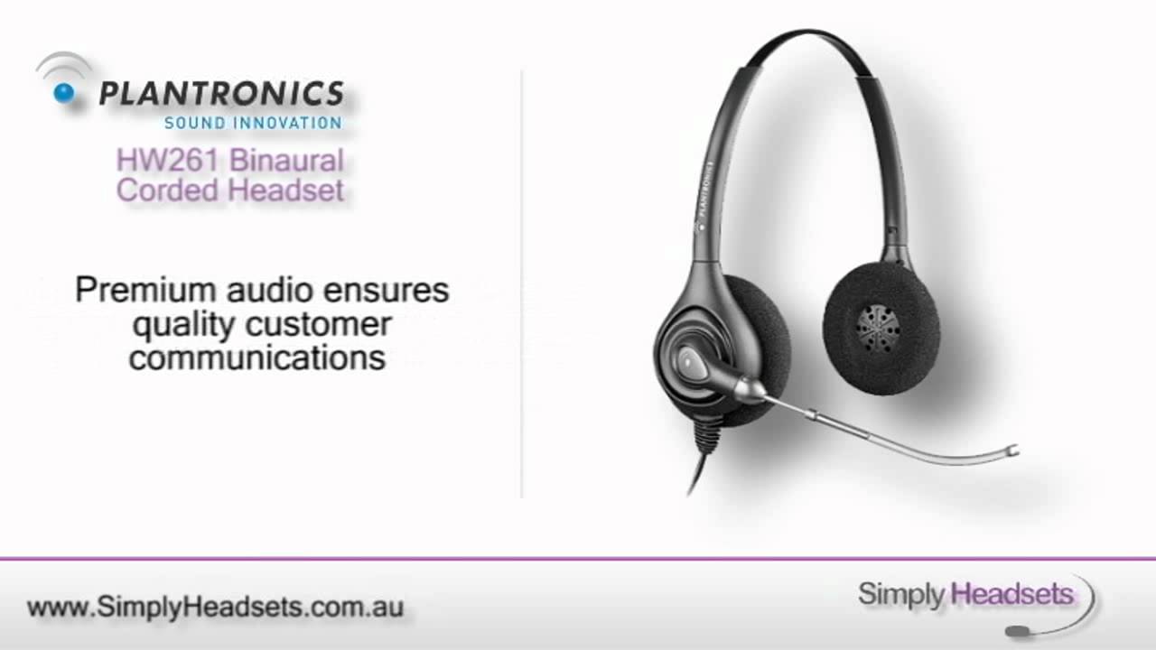 Plantronics HW261 SupraPlus Binaural Corded Headset Video Overview