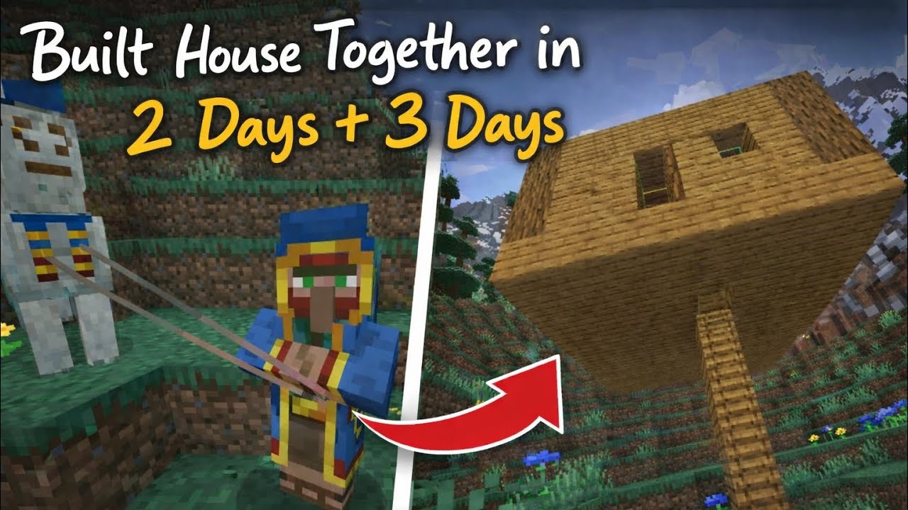 Built House Together in 2 Days + 3 Days 🏠🔥 | Minecraft Survival Challenge