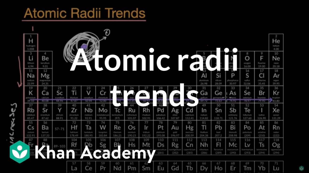 Atomic radii trends | Atomic models and periodicity | Chemistry | Khan Academy