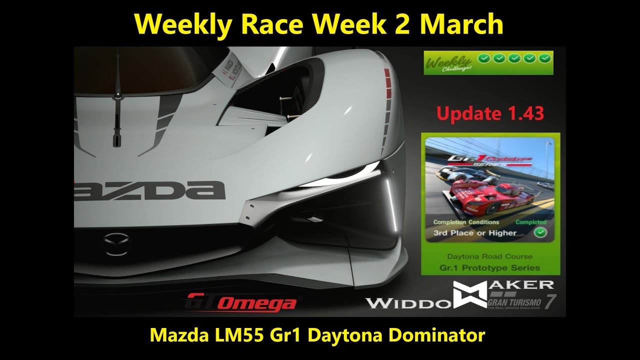 GT7  Mazda LM55 GR1 Daytona GR1 Prototypes Best Car  Win How to Update 1 43
