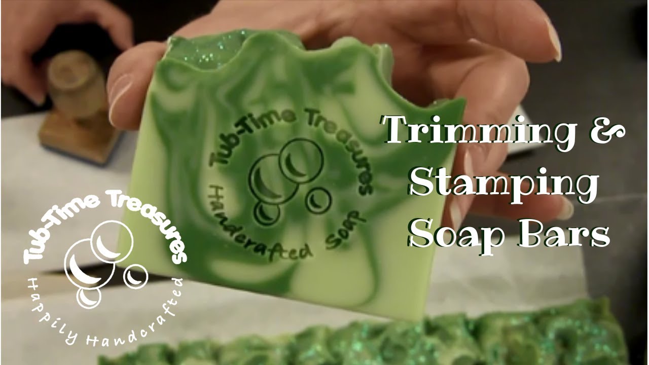 Trimming & Stamping cold process Soap Bars