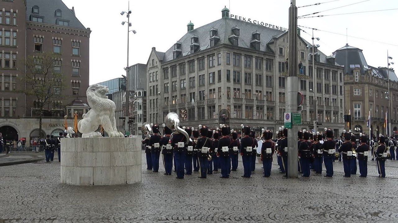 KMK 'Joh. W. Friso' - Kranslegging /  Wreath Laying Staatsbezoek Koning van Spanje Amsterdam 2024
