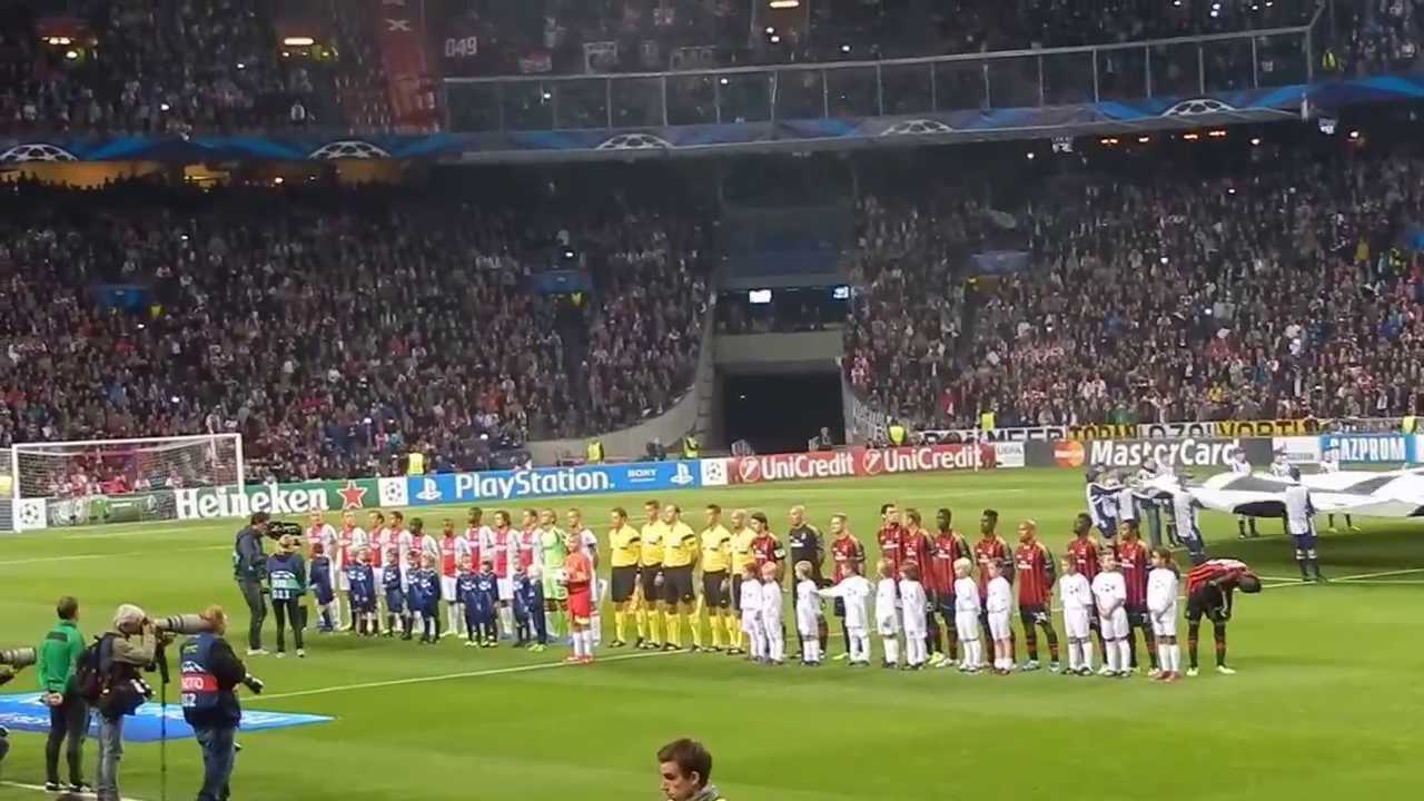 Ajax Milan. Amsterdam Arena Champions League zicht uit het vak 108