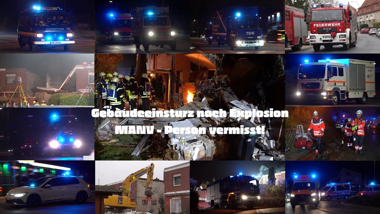 [EXPLOSION WOLFENB&Uuml;TTEL!] GEB&Auml;UDEEINSTURZ, FEUER, VERSCH&Uuml;TTETER & MANV! Einsatzfahrten/Einsatzstelle