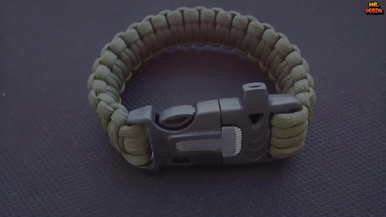 БРАСЛЕТ ВЫЖИВАНИЯ из паракорда с огнивом и свистком за 1$ с АЛИЭКСПРЕСС | Paracord survival bracelet