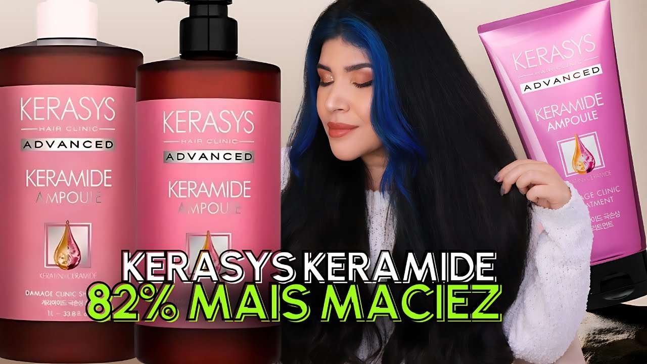 🩷 KERASYS KERAMIDE Damage Clinic: Cabelos 82% mais macios, efeito antirrigidez