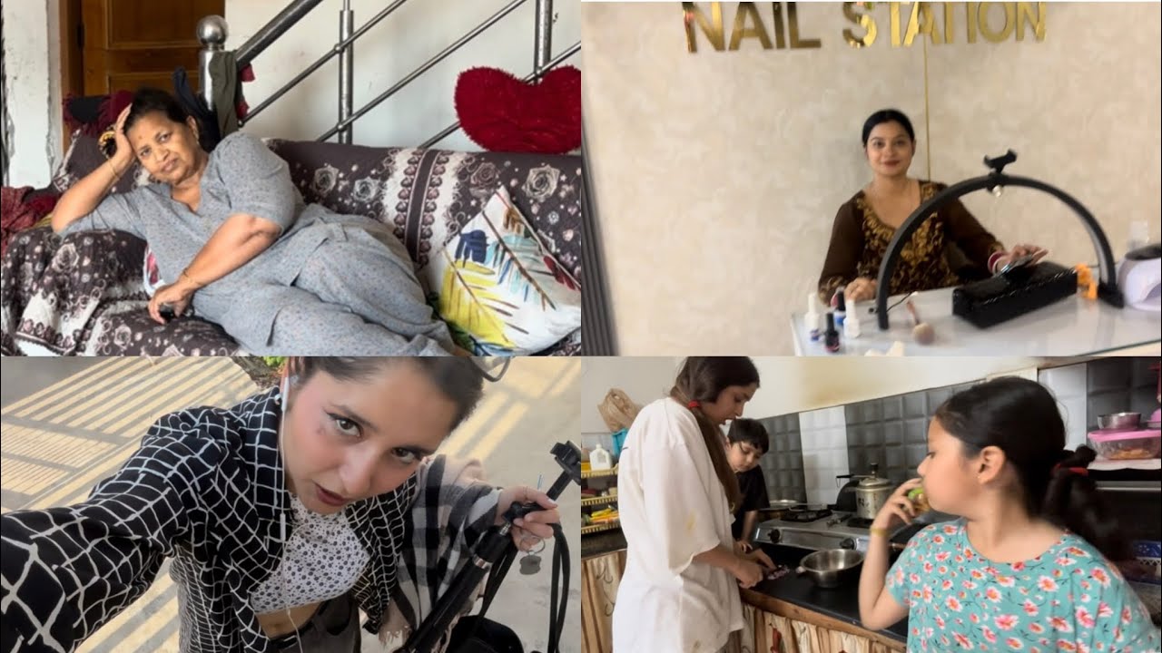 Aaj pura Din Badi Tai k Ghr/ nails day (vlog 104)