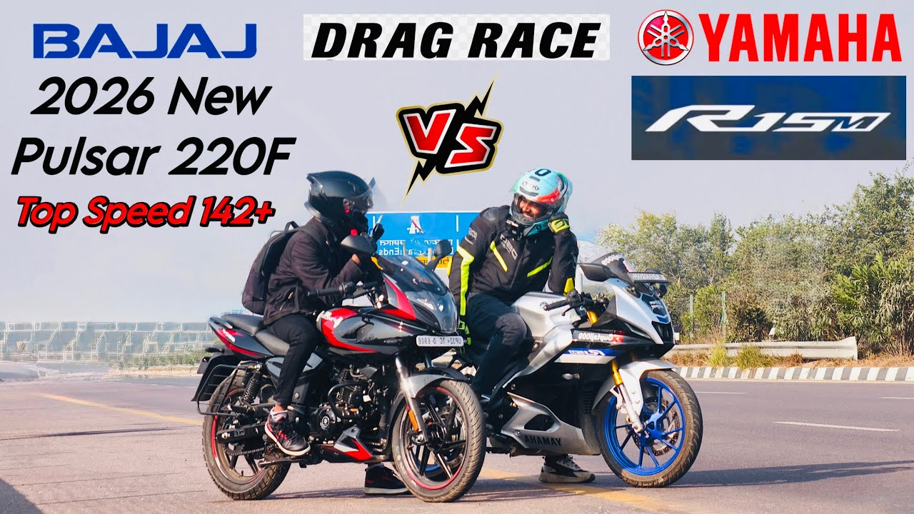 2026 New Pulsar 220F vs Yamaha R15M Drag race🔥|| 2026 bikes Drag race showdown #yamaha #pulsar 