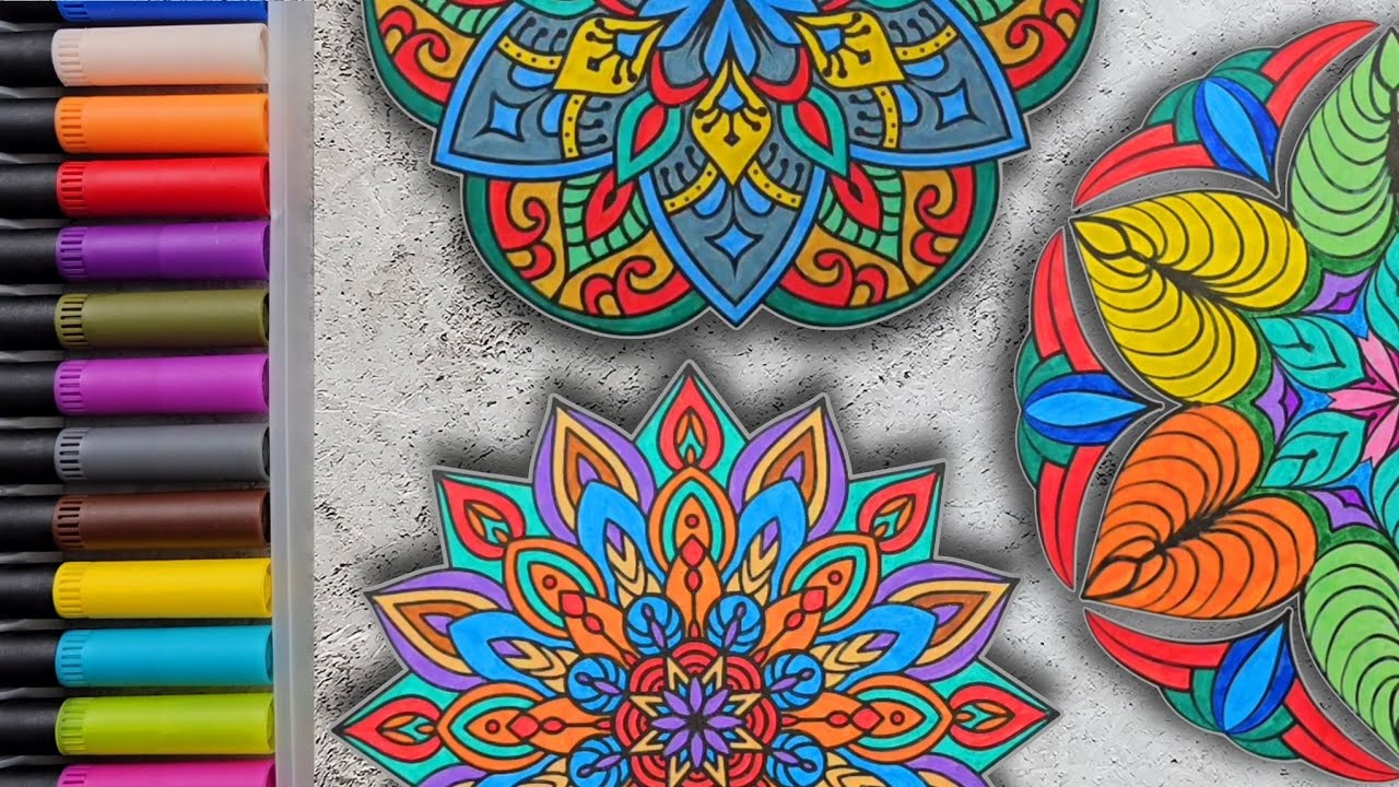 Triple Mandala Meditation | ASMR Coloring with Calming Music