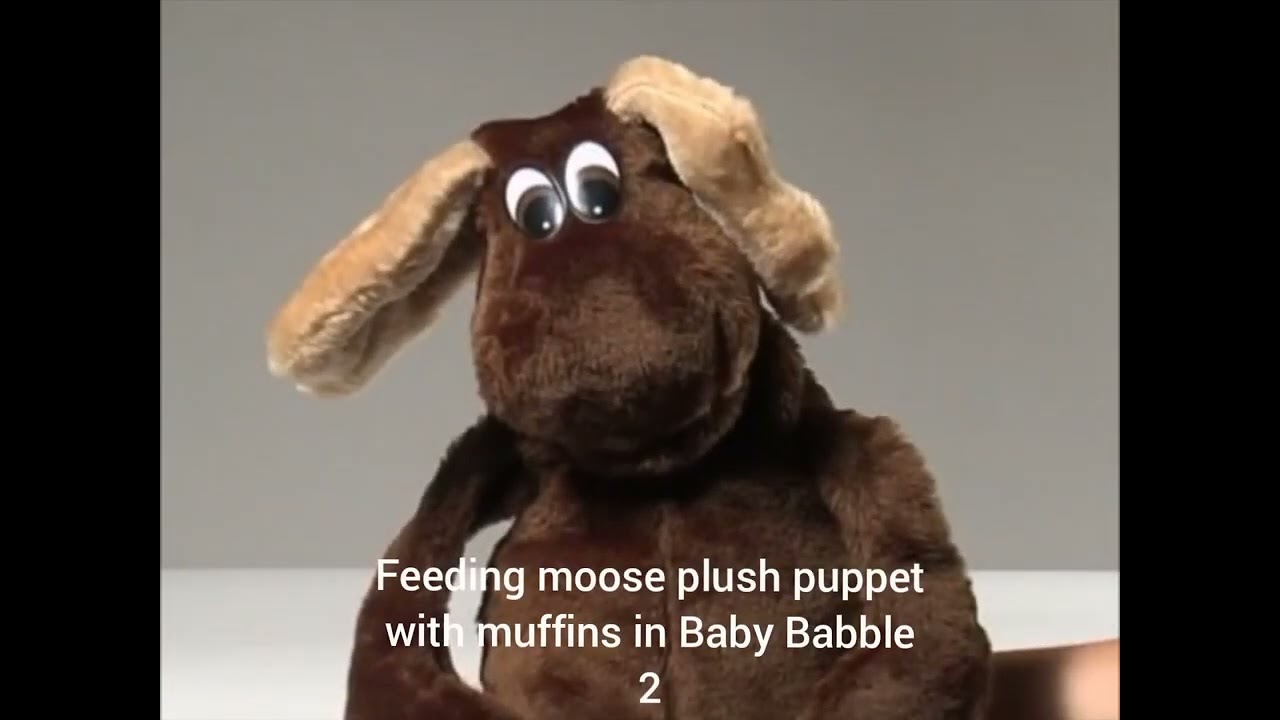Baby Babble Comparison: Feeding animal plush puppet with the food