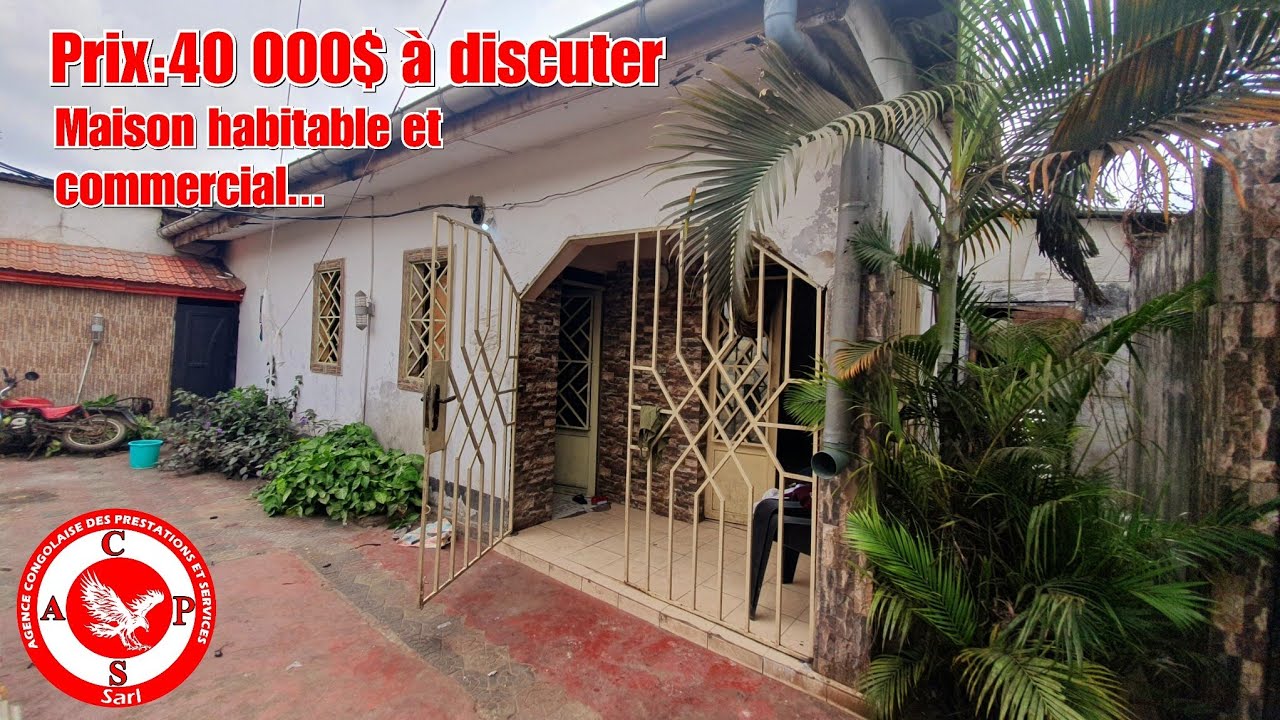 👉RDC/KINSHASA/PRIX=40 000$ À DISCUTER/PARCELLE MISE EN VENTE AVEC UN E GRANDE MAISON HABITABLE 
