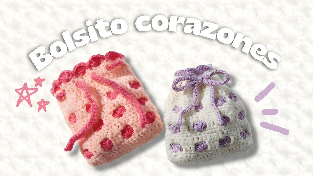 Mini bolsito de corazones a crochet Tutorial ❤️El detalle ideal para San Valentín