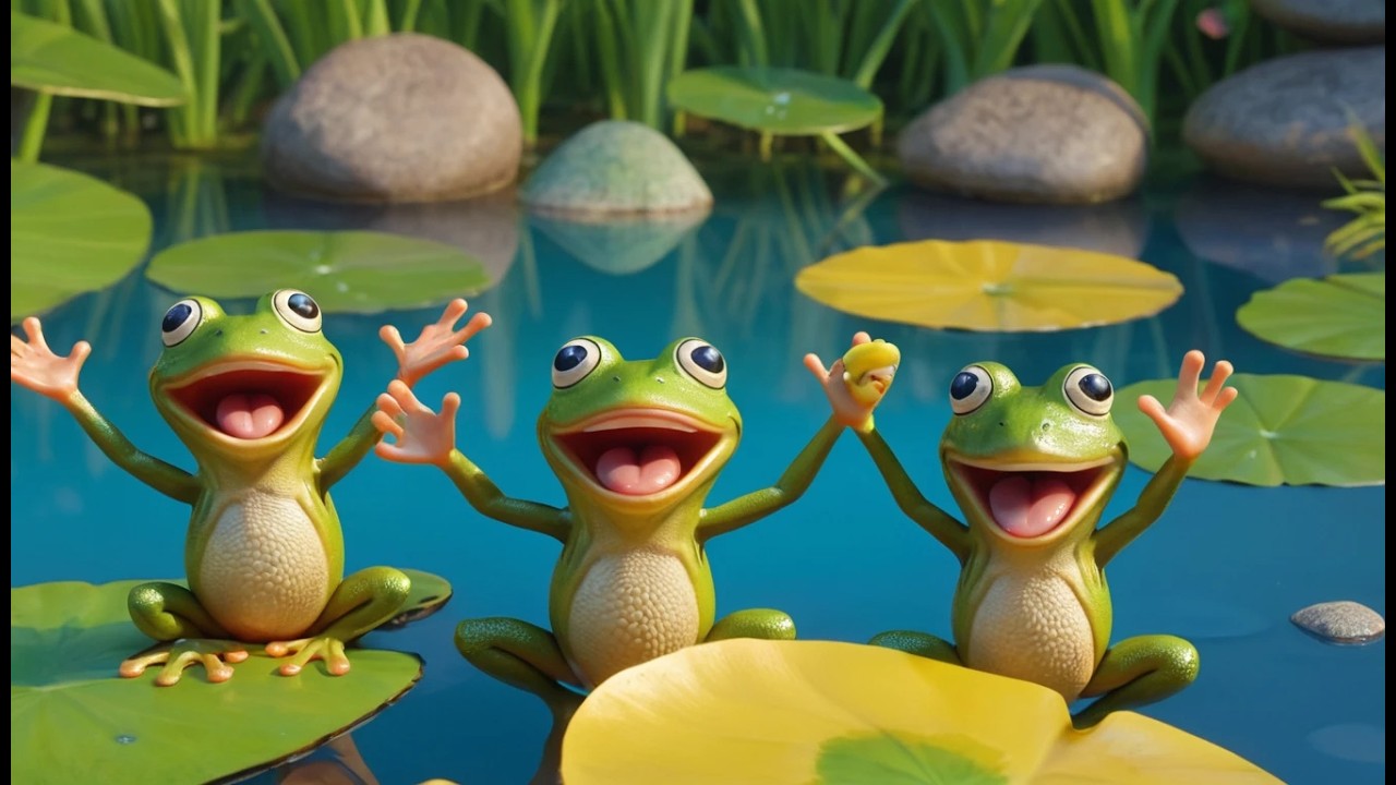 Three Little Toy Frogs Hop Hop Hop | Active Jumping Song & Nursery Rhymes