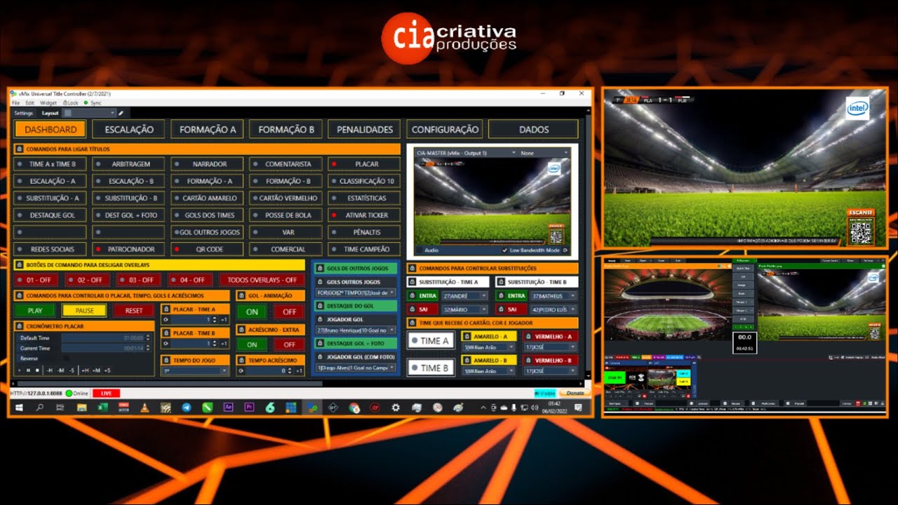 vMix - UTC - Excel - Pack Futebol