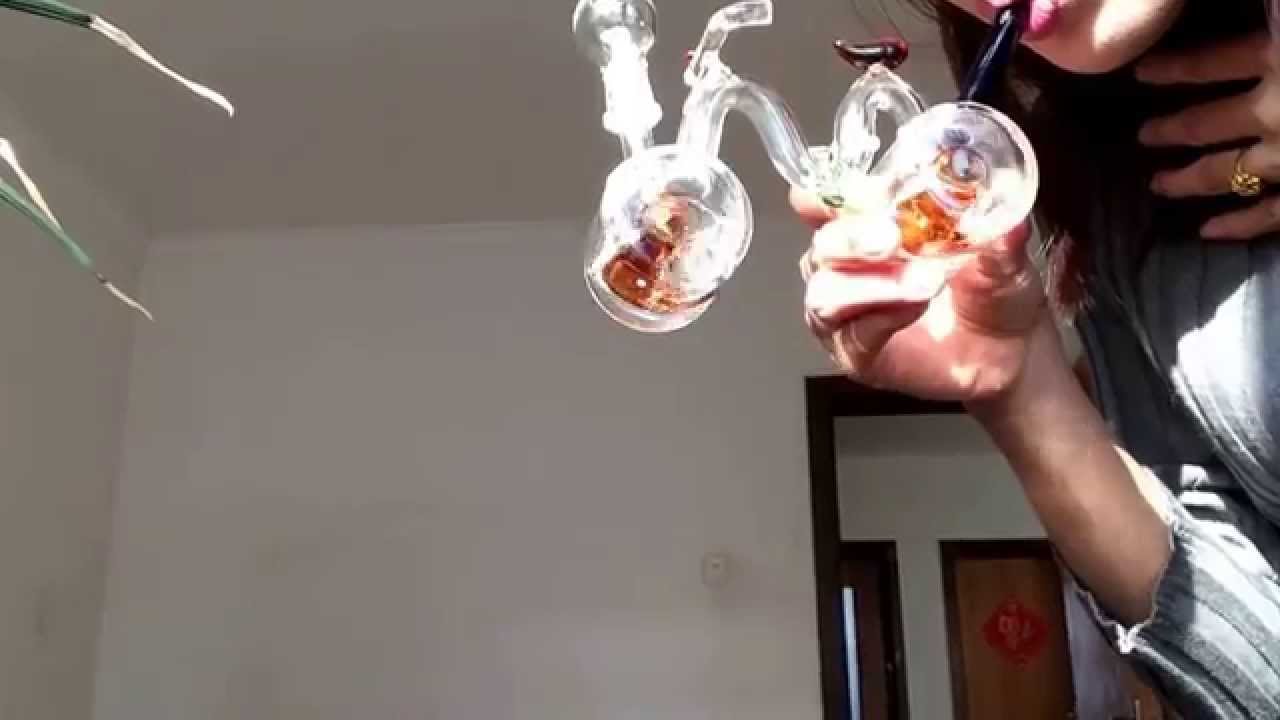 Bicycle glass oil rig mini glass water pipe with 10mm joint