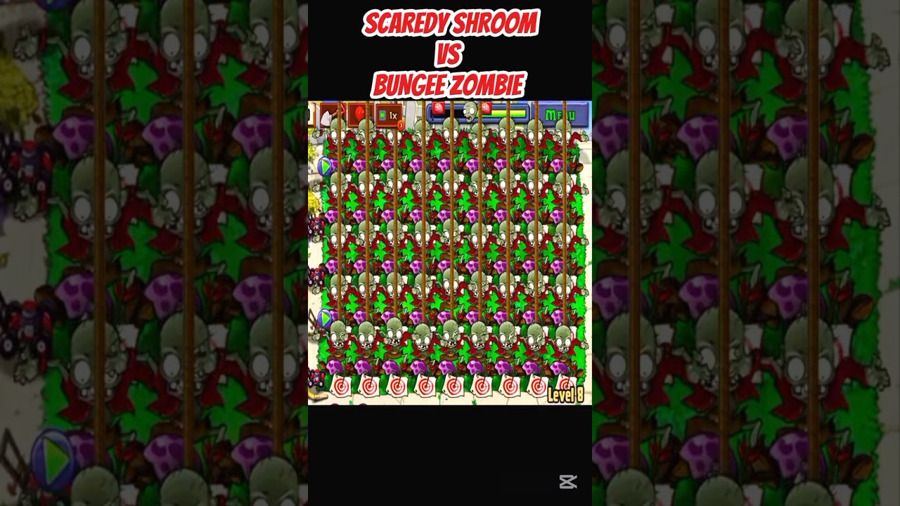 *SCAREDY SHROOM VS BUNGEE ZOMBIE*