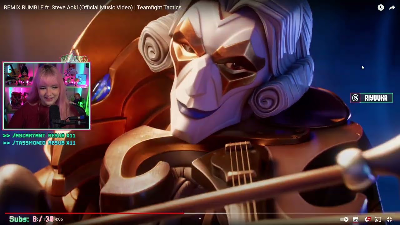 Riyuuka reagindo BATALHA MUSICAL com Steve Aoki (videoclipe oficial) | Teamfight Tactics #