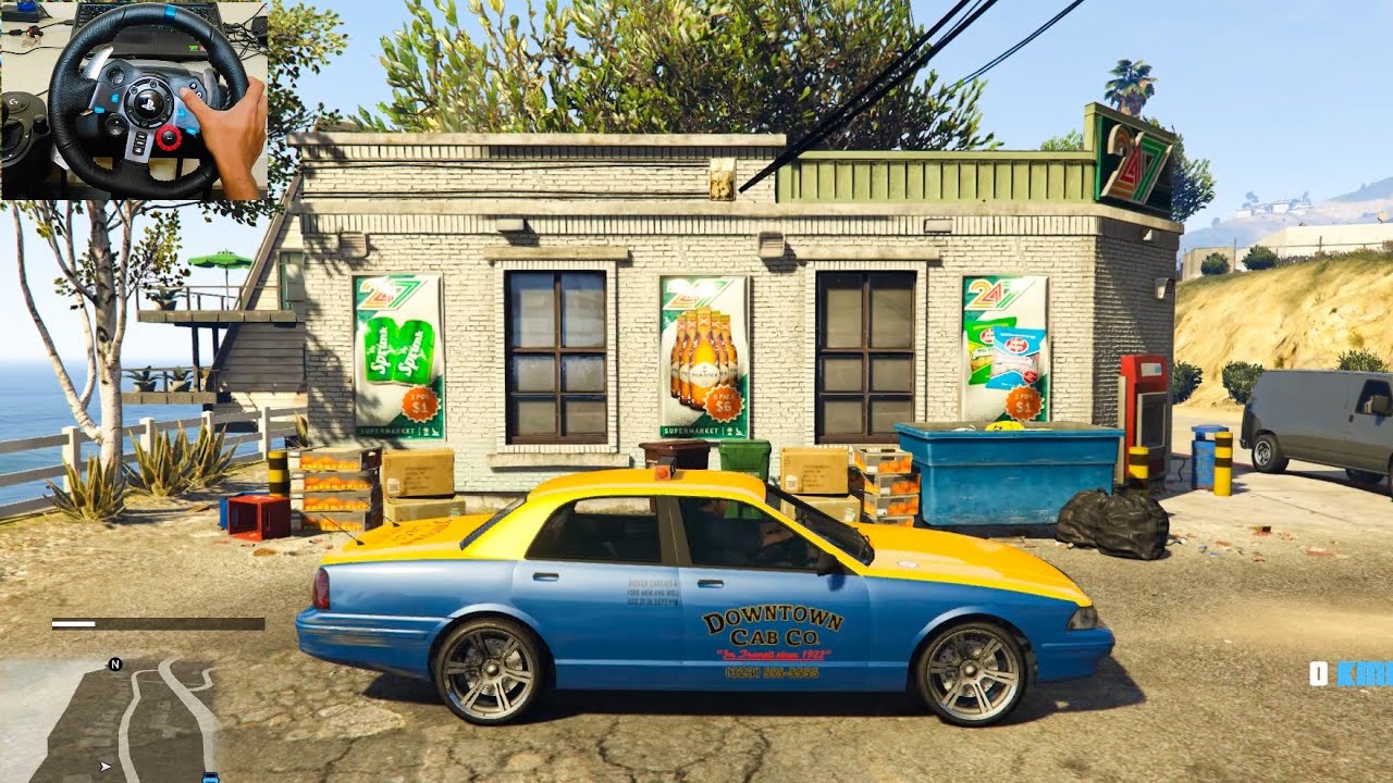 Michael Became Taxi Driver In GTA V - Logitech G29 Gameplay ||