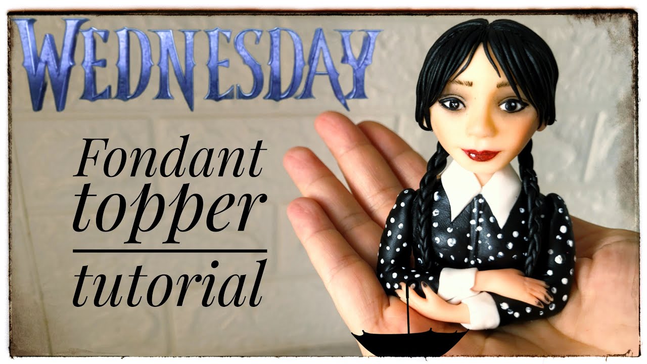 How to Make Wednesday Cake | Fondant Wednesday Addams Topper Tutorial