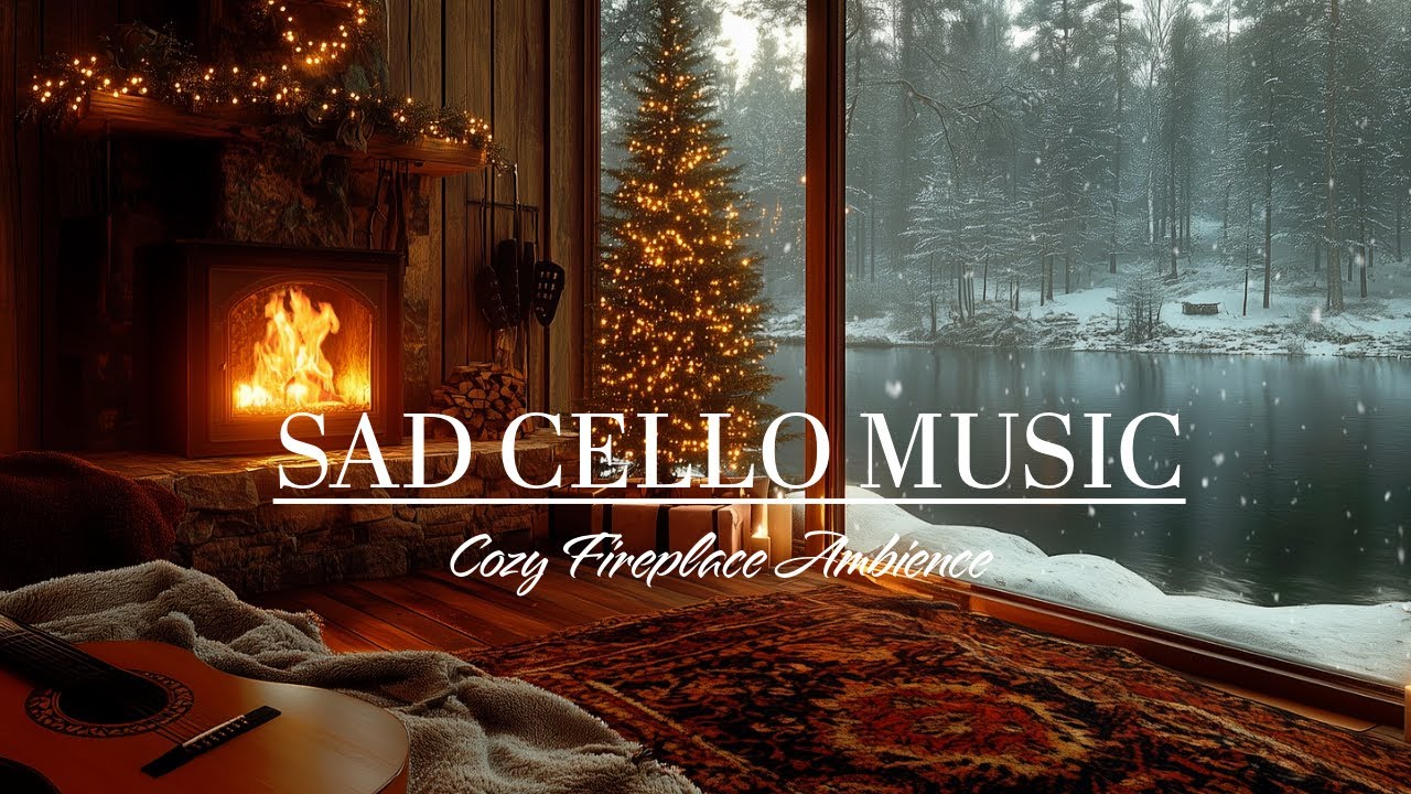 Sad Cello Music and Fireplace | Romantic French Classical Solo