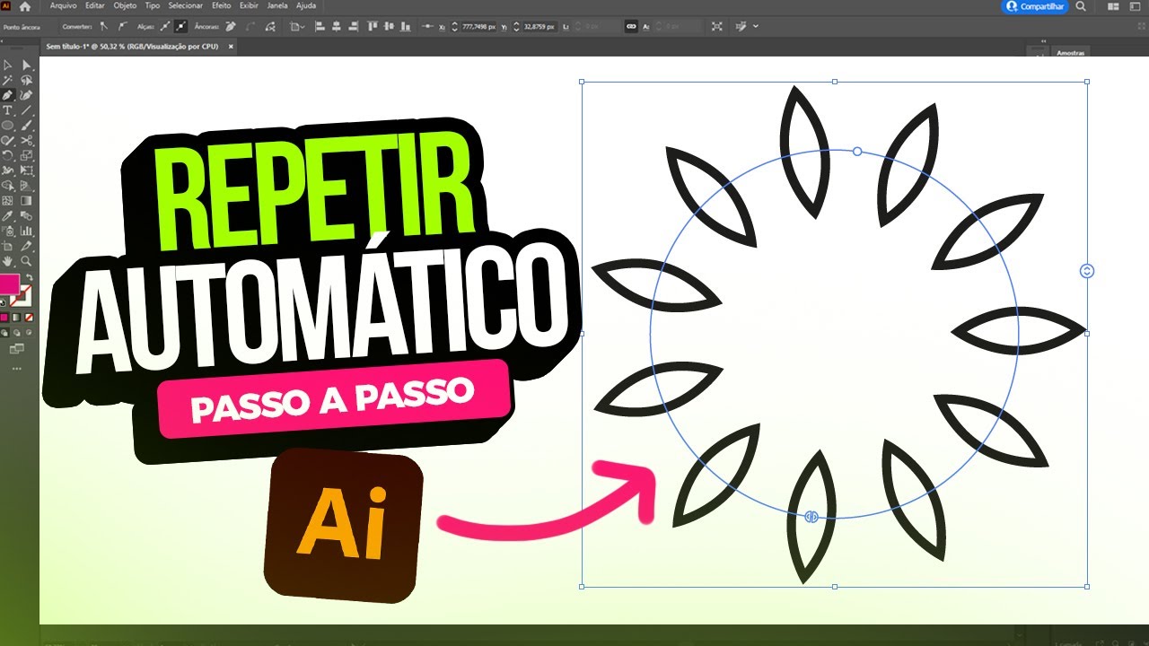 repetindo AUTOMATICAMENTE objetos em círculo no Illustrator