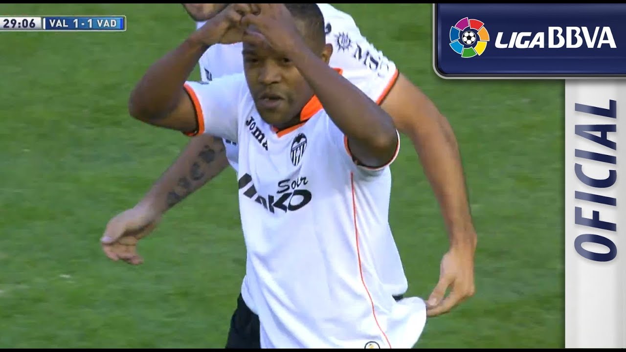 Gol de Dorlan Pab&oacute;n (1-1) en el Valencia CF - Real Valladolid - HD