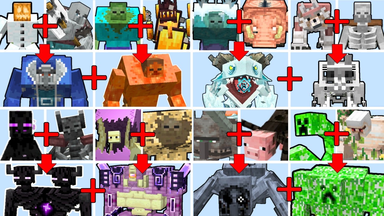 MINECRAFT MUTANT MOB TOURNAMENT BUT THE MUTANTS COMBINE | Minecraft Mob Battle