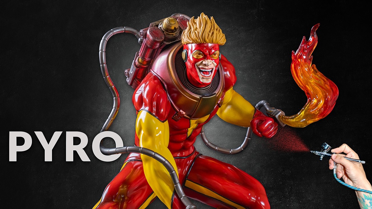 Реалистичная покраска огненного эффекта на Пиро из Marvel X-Men - 3D-печать в масштабе 1/6