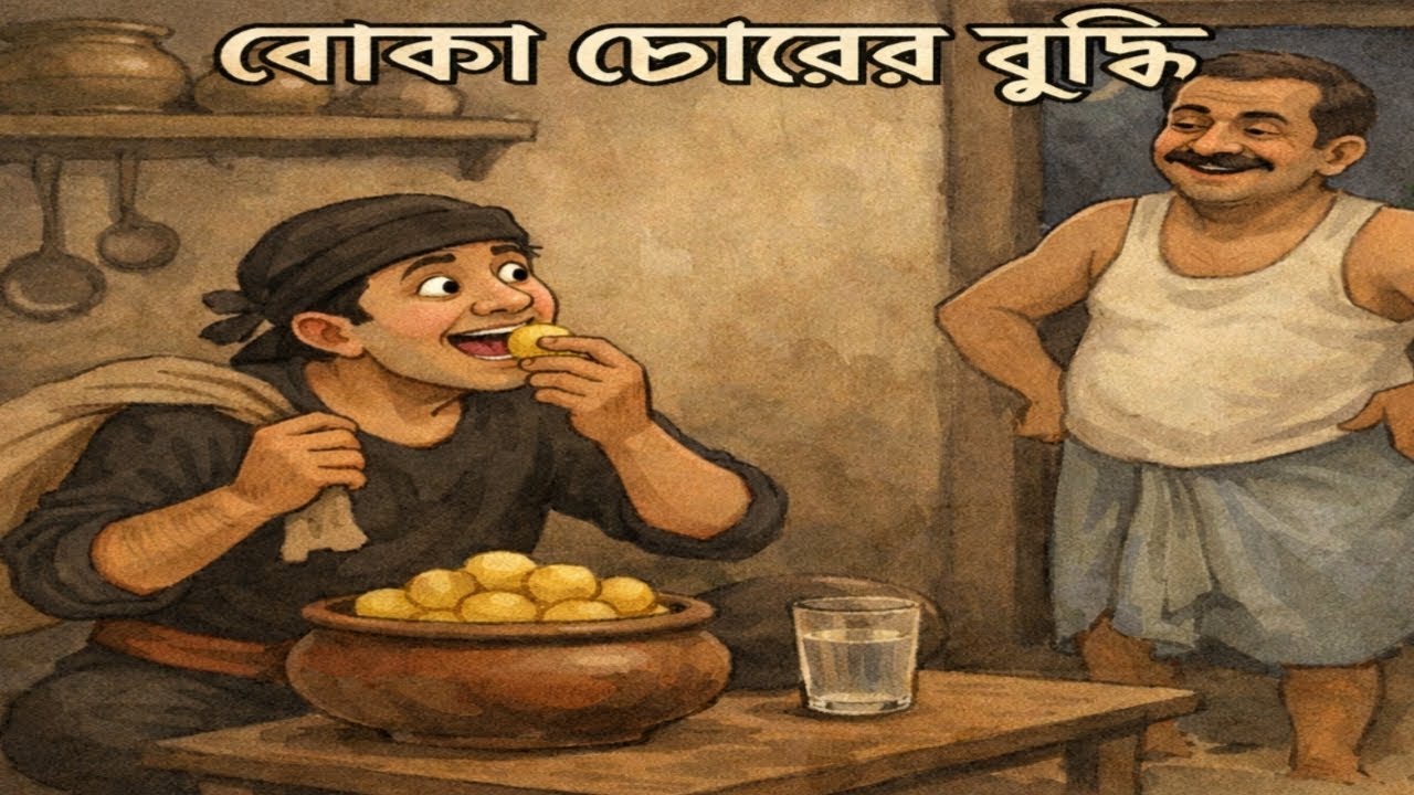 বোকা চোর মিষ্টি খেতে গিয়ে ধরা পড়ল 😄 | মজার শিক্ষামূলক গল্প | Funny Thief#BanglaGolpo#BanglaStory 